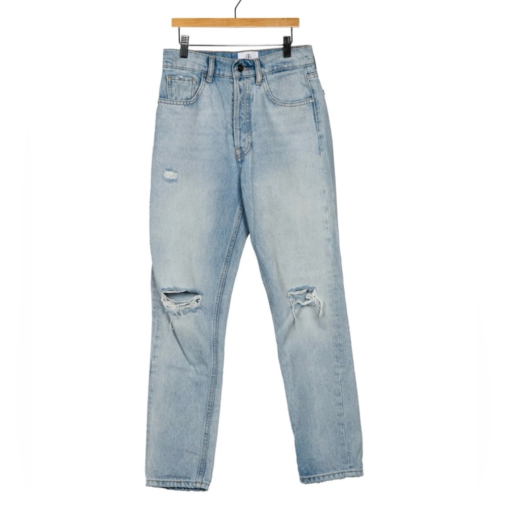 Anine Bing - Light Wash Distressed Jeans.